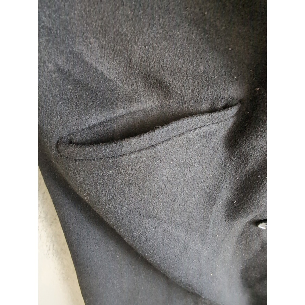 ASOS Designs Overcoat Women's  16 Long Coat Lined Double Breasted Black 4 Button - Picture 5 of 8